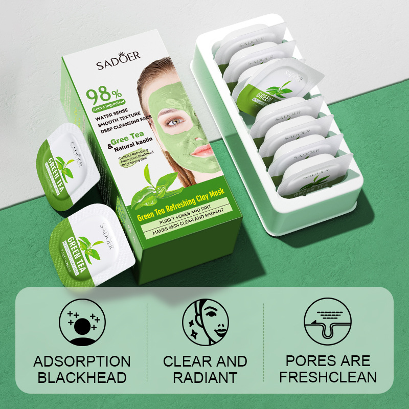 8pcs Green Tea Cleaning Mud Ma - Mud Mask Kaolin 评论和价格