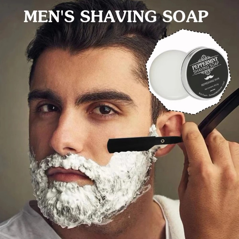 Peppermint Shaving Soap 60g Me - Skincare Barber Daily 评论和价格