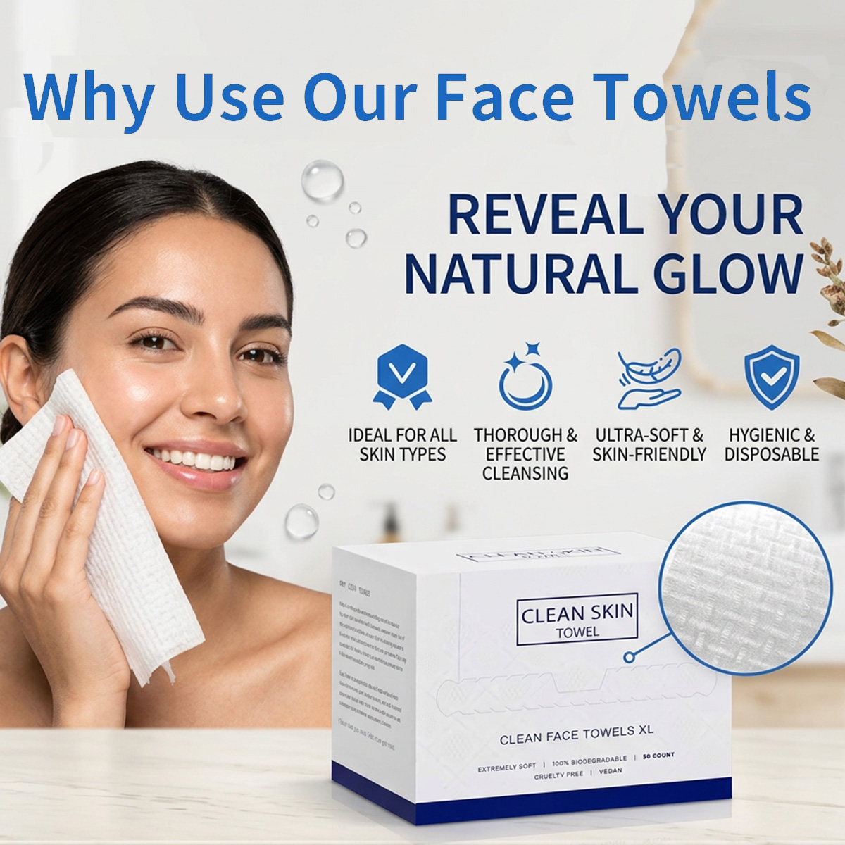50Pcs/Box Disposable Face Towe - Xl Skincare 评论和价格