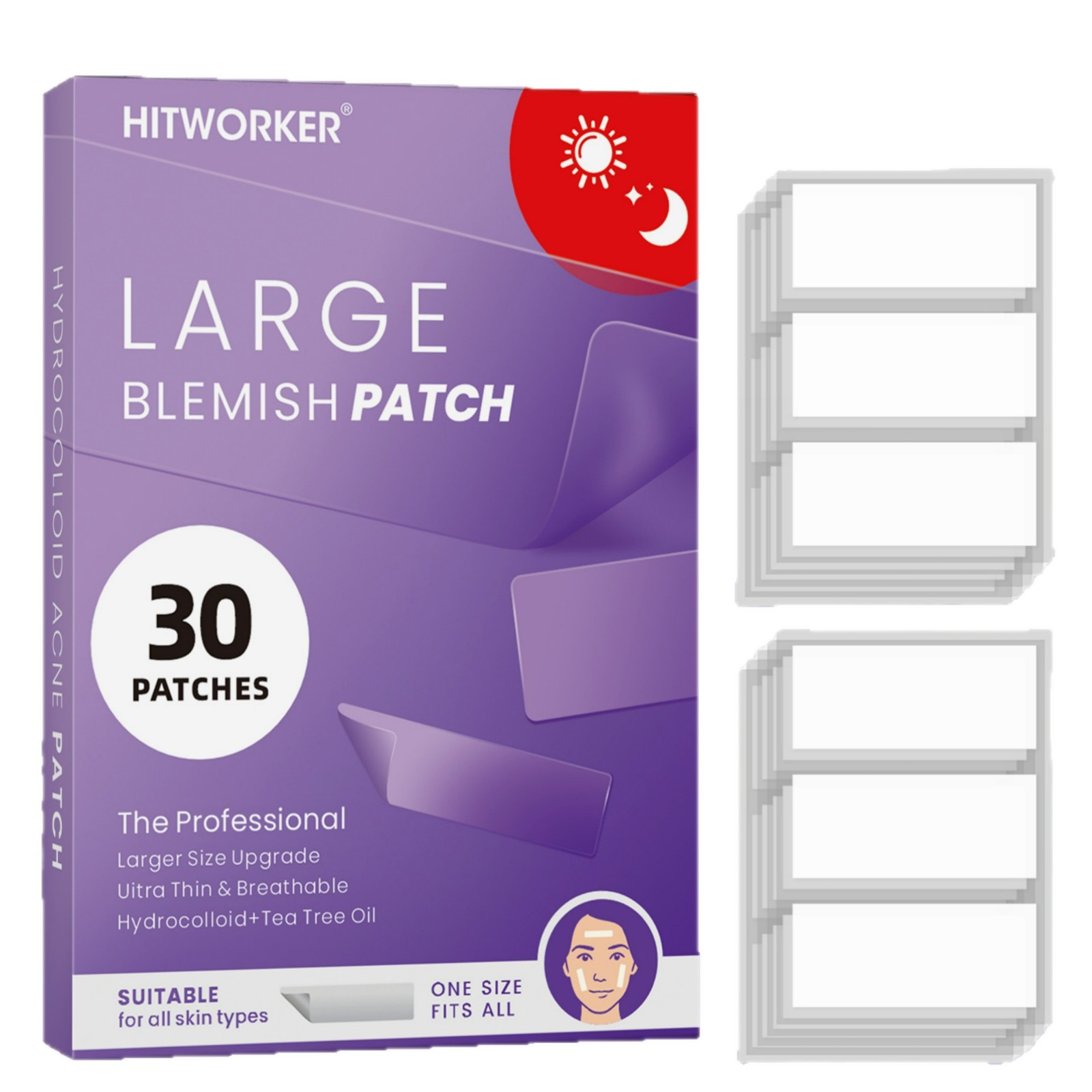 30pcs XL Long Square Acne Patc - Xl Skincare 评论和价格